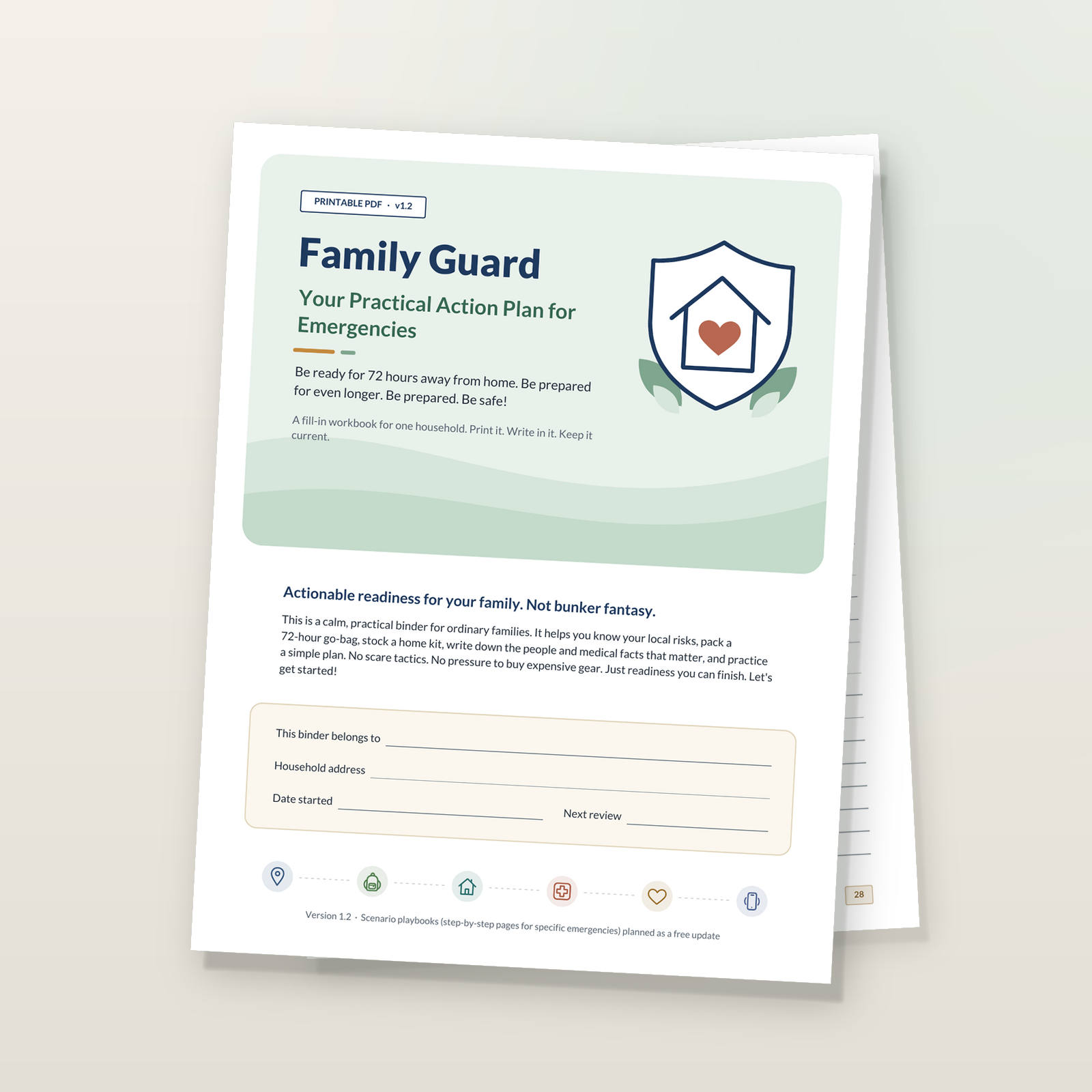 Cover of the Family Guard emergency binder